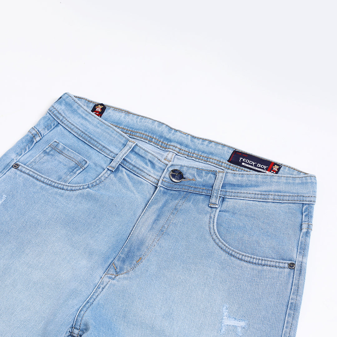 LIGHT BLUE DISTRESSED BAGGY FIT JEANS TEDDY 4670-2